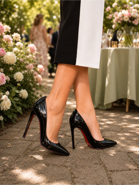 Christian Louboutin Shoes - Christian Louboutin Pigalle Black Patent Leather Pointed-Toe Stilettos Heels 37